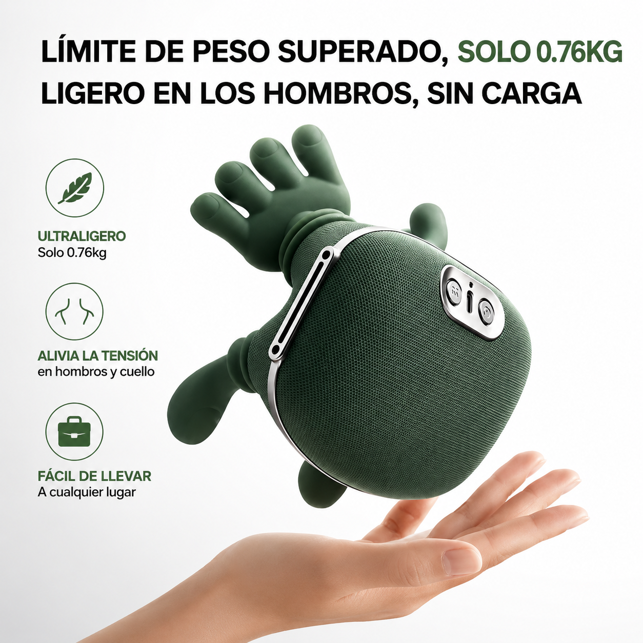 Masajeador Cervical Eléctrico con Calor — Alivio Cuello y Hombros