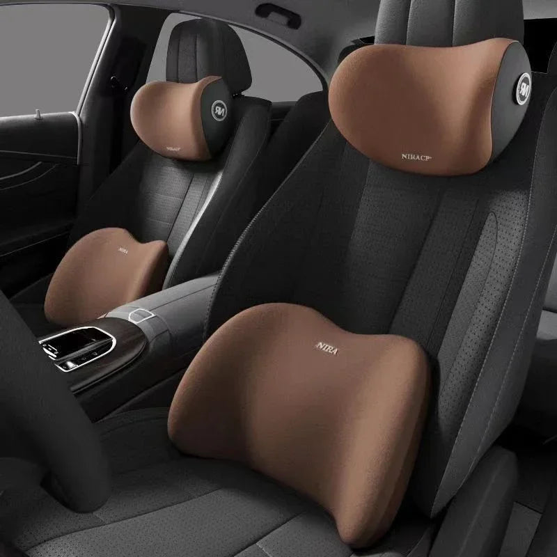 Almohada Lumbar Multiposición — Cojín Ergonómico Memoria de Forma para Silla y Coche