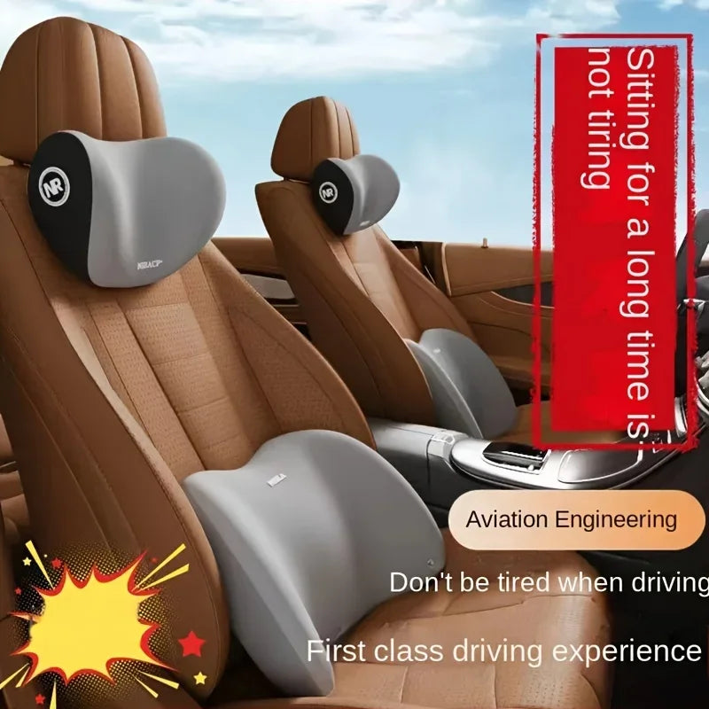 Almohada Lumbar Multiposición — Cojín Ergonómico Memoria de Forma para Silla y Coche
