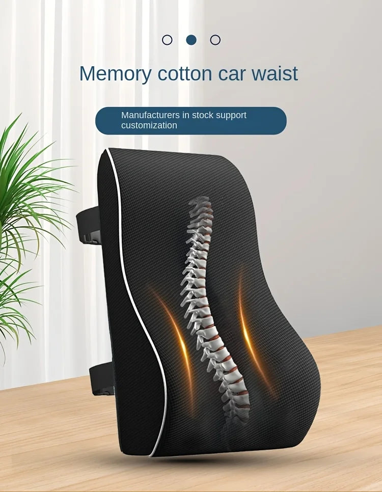 Cojín de Asiento Ergonómico con Soporte Lumbar — Memoria de Forma para Silla y Coche