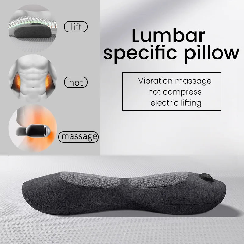 Almohada Lumbar Eléctrica 3 en 1 — Masaje con Calor para Espalda y Cintura